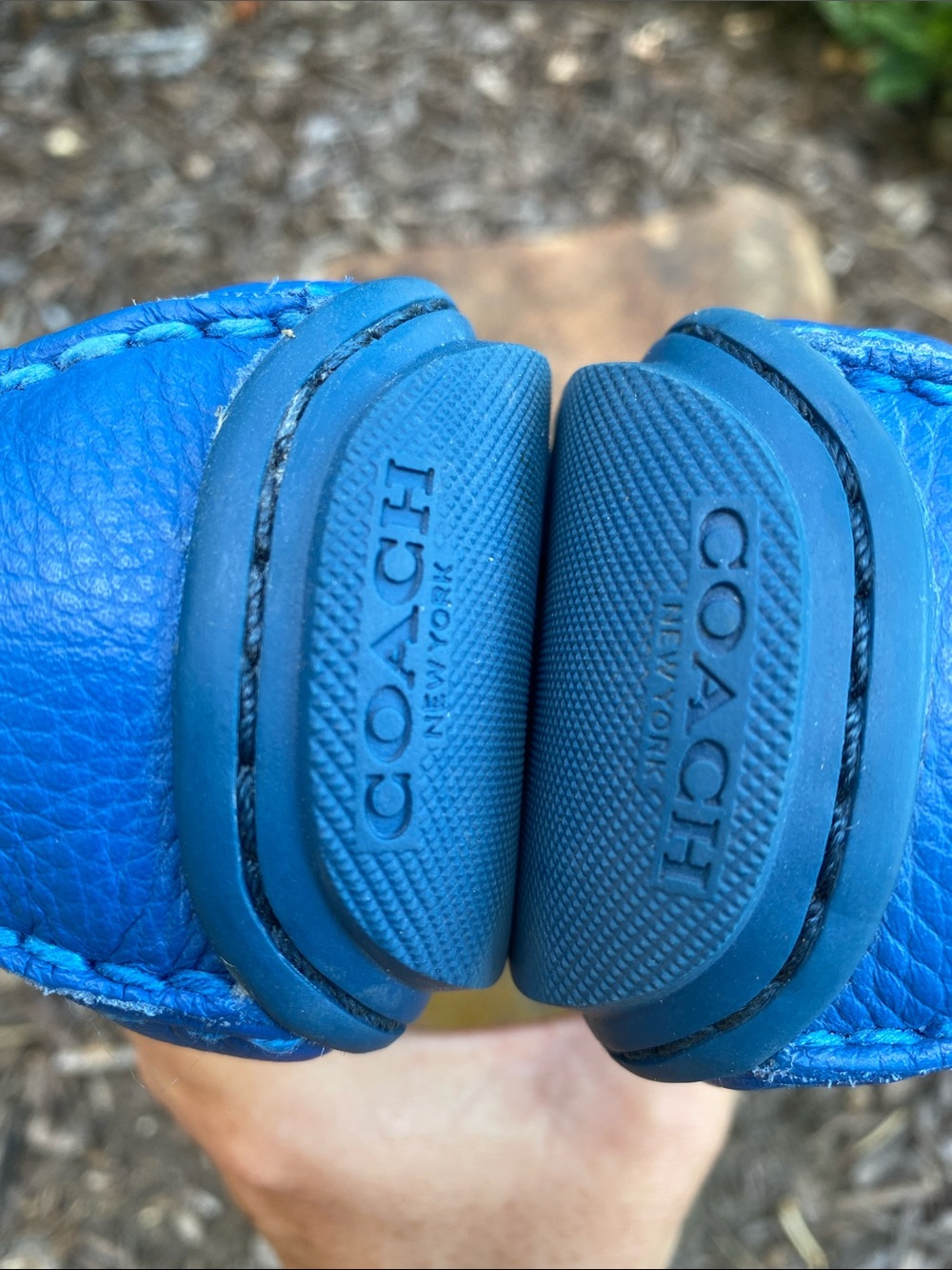 Coach Mary Lockup Blue Leather Flats - Picture 5 of 16